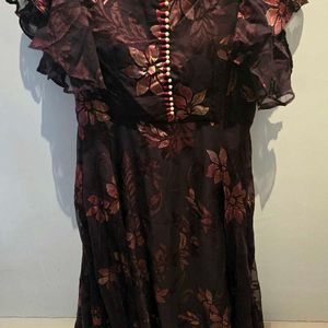 Wine Color Gown With Dori