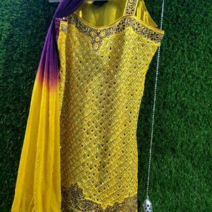 Very beautiful hand work Sharara suit party wear