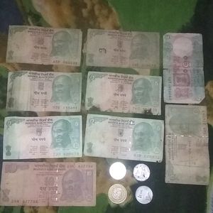 786 10rs Note, 5rs Notes, Coins