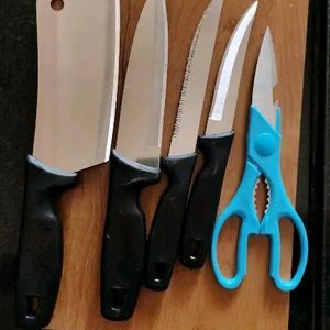 Knife Set With Chopping Board 🧲✂️