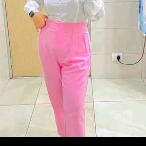 Zara Infamous High Waisted Trouser- Bubble Gum