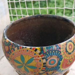 Metal Flower Pot With Stand | Colourful Gamla