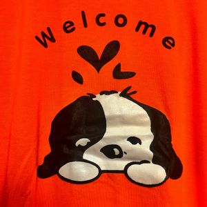 Orange Puppy Printed T-shirt