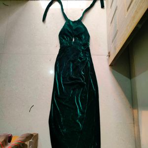 GREEN VELVET DRESS