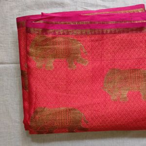 Elephant Printed Beautiful Saree Totally New