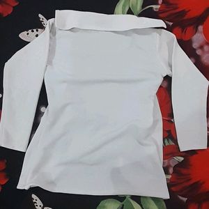 Women White Stretchable Top