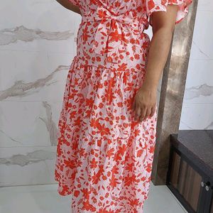 Floral Printed Flared Dress