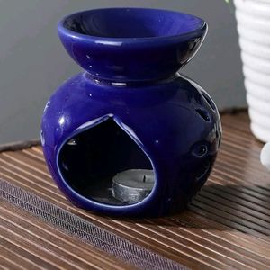 Blue Ceramic Aroma Candle Diffuser Oil (Pack Of 1)
