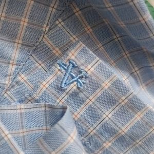 Arrow Men Blue Checks Half Sleeve Cotton Shirt