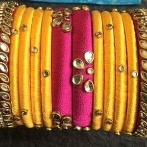 Handmade Silk Thread Bangles Set