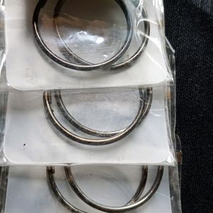 5 Combo Black Oxide Round Earrings