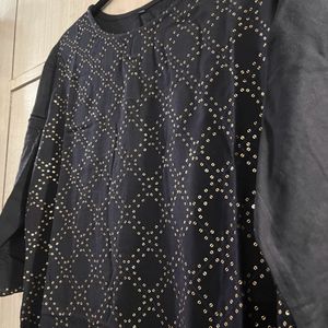 Black Kurta With Small Sequin Work (Bust 42)