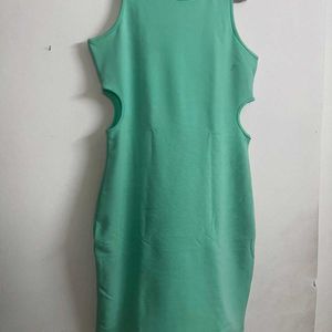 Cyan Green Side Cut Bodycon Dress