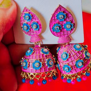 New Meenakari Jhumka 6 Colors Available