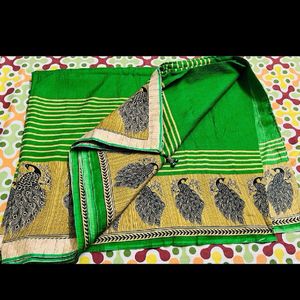 Peacock Print Saree