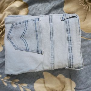 Ice Blue Skinny Jeans High Waist