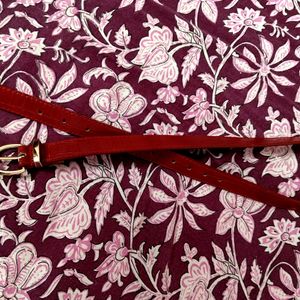 Maroon With Golden Bakcel Belt