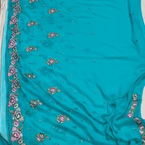 Embroidered Georgette Saree