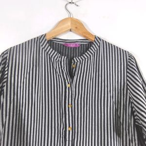 Grey And Black Striped Kurta (Women's)