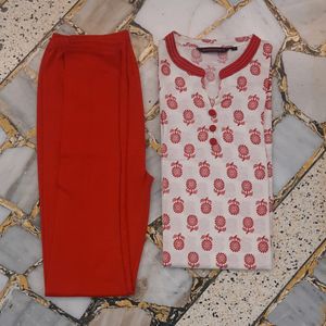 PURE COTTON KURTI WITH LEGGINGS