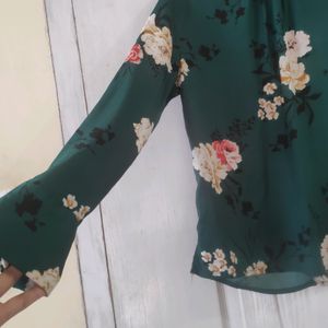 Harpa Green Floral Printed Top