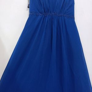 Navy Blue Gown With Designer Back