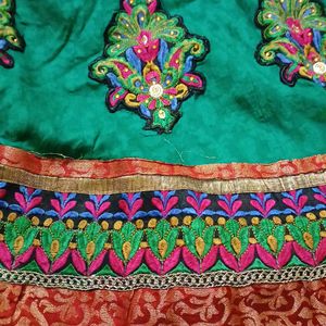 Embroidered Green Kurti