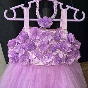 Firstcry Toddler Partywear Dress With Hairband💜