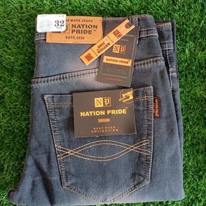 Men's Grey Denim Jeans For Party