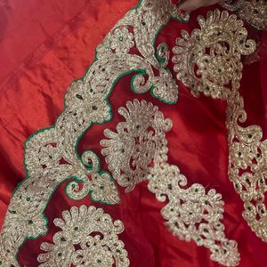 Red Color Stitched Lehenga