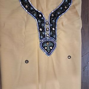 Light Yellow Kurta Material