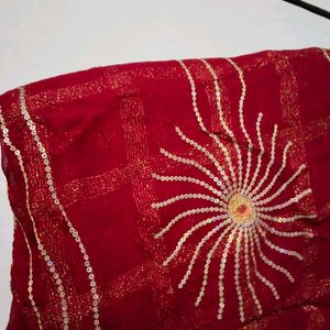 Perfect Saree With Maroon And White Combination