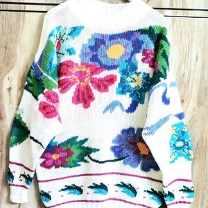 Offwhite Multicolour Baggi Sweater Size-46