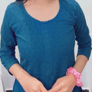 Blue Chikankari Kurti