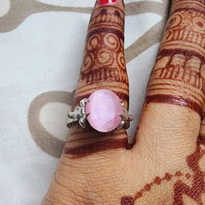 Baby Pink Stone Ring Size 7 Adjustable