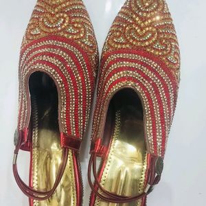 Red And Golden Diamond Sandal