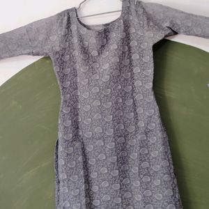 Net Kurthi Gray Color