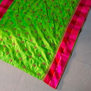 Green colour beautiful designer saree