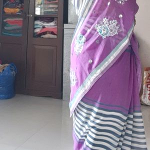 Purple Lehariya Saree