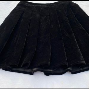 Black Velvet Mini Skirt