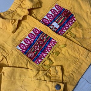 Beautiful Yellow Colour Denim Jacket