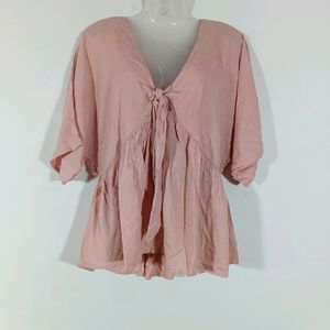 Peach Plain Casual Top (Women)