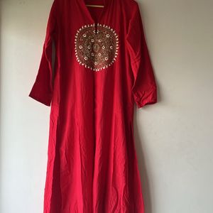 Red Ethnic Kurti