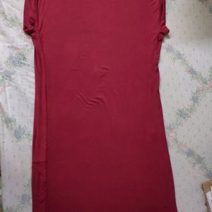 Straight Fit Maroon Shirt Dress