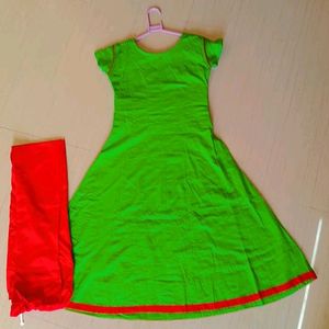 Ethnic Cotton Kurti Set.