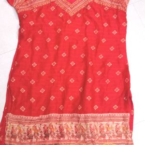 Beautiful Red Cotton Silk Kurta