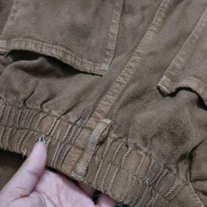 Brown Jeans With Back Elastic Stretchable