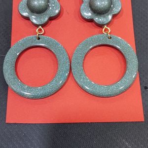 Grey Resin Earrings