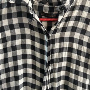 Zara Brand - Black And White Checkered Shirt