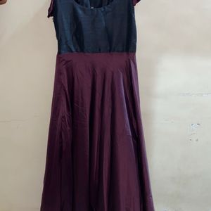 Black And Burgundy Cocktail Gown